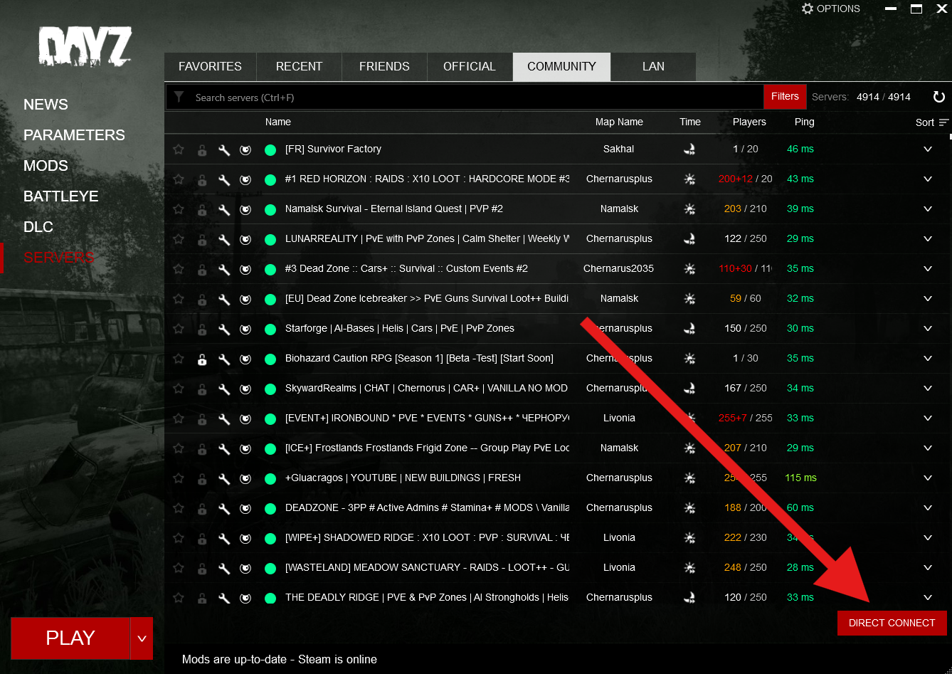 Direct Connect Step 1